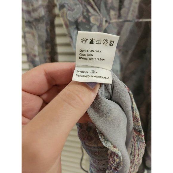 ZIMMERMANN Gemma Paisley Playsuit Romper Flutter Ruffle Sz 2 Silk Cute - Picture 11 of 11